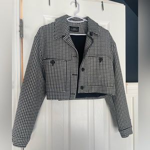 T Tahari cropped gingham jacket